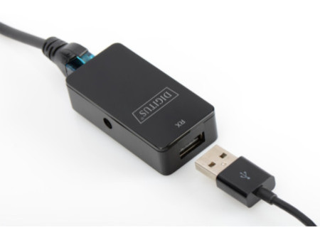 DIGITUS Kit extenseur USB 2.0, adapté pour PoE, noir