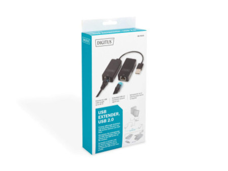 DIGITUS Kit extenseur USB 2.0, adapté pour PoE, noir