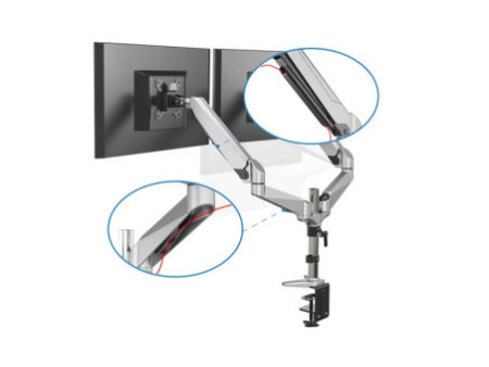 DIGITUS Support double écran LCD/LED, avec pince