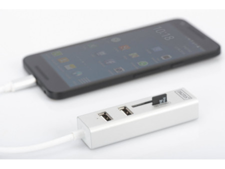 DIGITUS Hub USB-C stéréo OTG 3 ports / lecteur de cartes SD