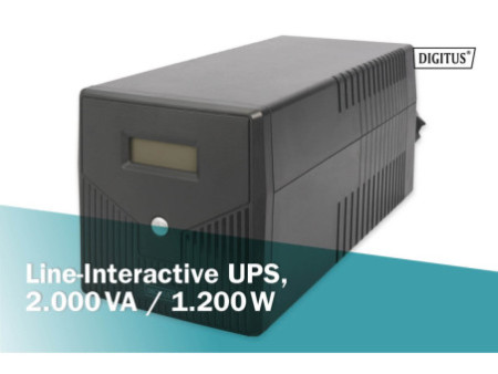 DIGITUS Onduleur Line Interactive, 2.000 VA, 1.200 Watt