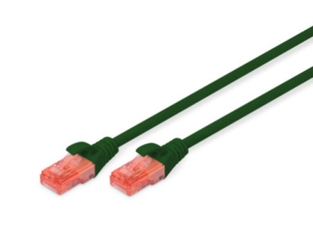 DIGITUS Câble de brassage, Cat. 6, U/UTP, 5,0 m, vert