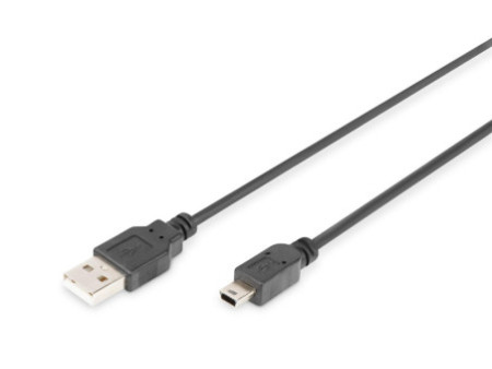 DIGITUS Câble de connexion USB 2.0, USB-A - Mini USB-B, 1,0m