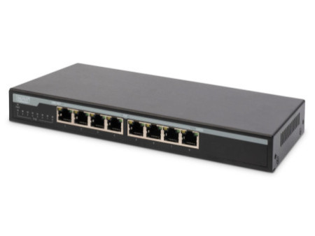DIGITUS Switch de bureau Gigabit Ethernet PoE, 8 ports