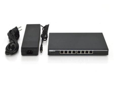 DIGITUS Switch de bureau Gigabit Ethernet PoE, 8 ports