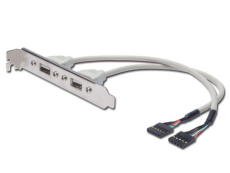 DIGITUS Equerre de slot USB 2.0, USB-A-IDC 5 broches, 0,25 m