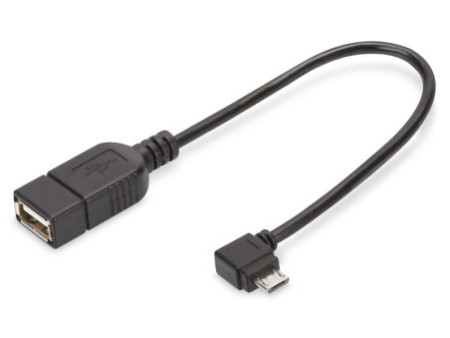DIGITUS Câble adaptateur USB 2.0, micro USB-B - USB-A, 0,15m