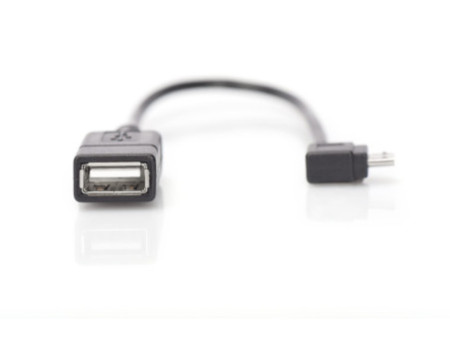 DIGITUS Câble adaptateur USB 2.0, micro USB-B - USB-A, 0,15m