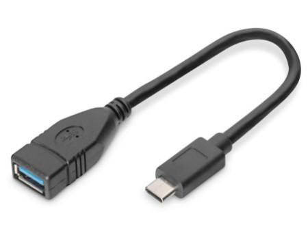 DIGITUS Câble adaptateur USB 3.0, USB-C - USB-A, 0,15 m