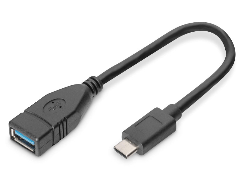 DIGITUS Câble adaptateur USB 3.0, USB-C - USB-A, 0,15 m