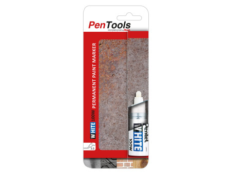 Pentel Marqueur permanent X100W, pointe ogive, blanc
