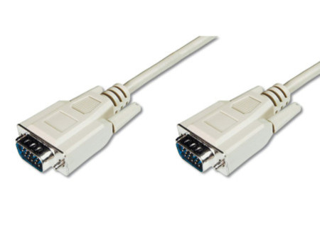 DIGITUS Câble de raccordement pour moniteur VGA, beige, 1,8m