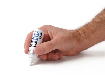 Pentel Marqueur permanent X100W, pointe ogive, blanc