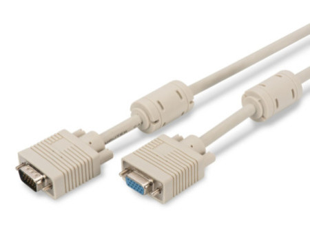 DIGITUS Rallonge pour moniteur VGA, HD 15, beige, 10 m