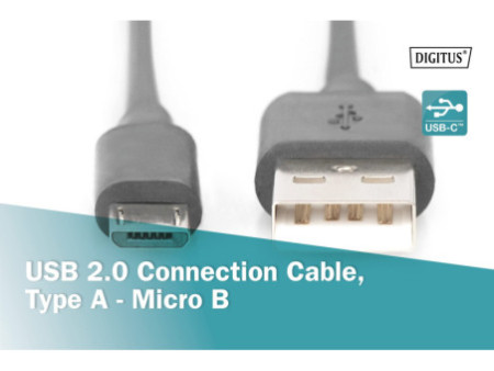 DIGITUS Câble de raccordement USB 2.0, USB-A - USB-B micro