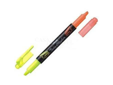 Pentel Surligneur 'TWIN CHECKER', 2 pointes, jaune / orange