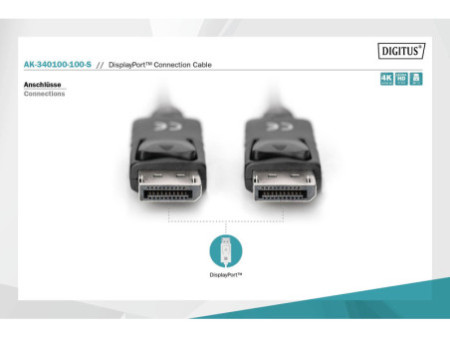 DIGITUS Câble de raccordement DisplayPort 1.1a, DP-DP, 10 m