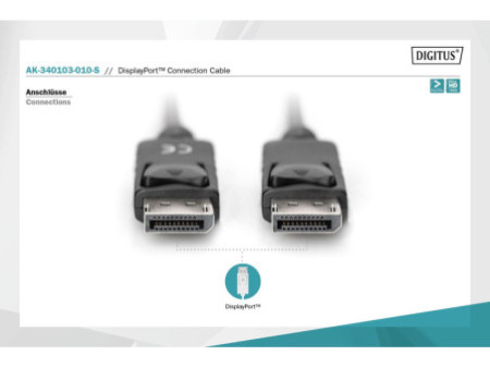 DIGITUS Câble de raccordement DisplayPort 1.1a, DP-DP, 1,0 m