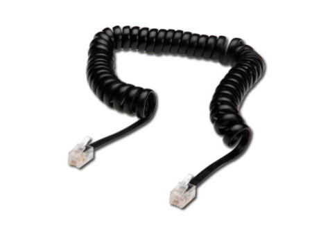 DIGITUS Cordon téléphonique spiralé, RJ10, 4,0 m