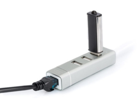 DIGITUS adaptateur USB 2.0 vers Fast Ethernet, 3 ports USB