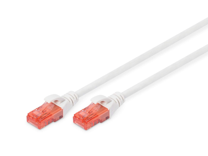 DIGITUS Câble de brassage, Cat. 6, U/UTP, 2,0 m, blanc