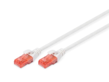 DIGITUS Câble de brassage, Cat. 6, U/UTP, 3,0 m, blanc