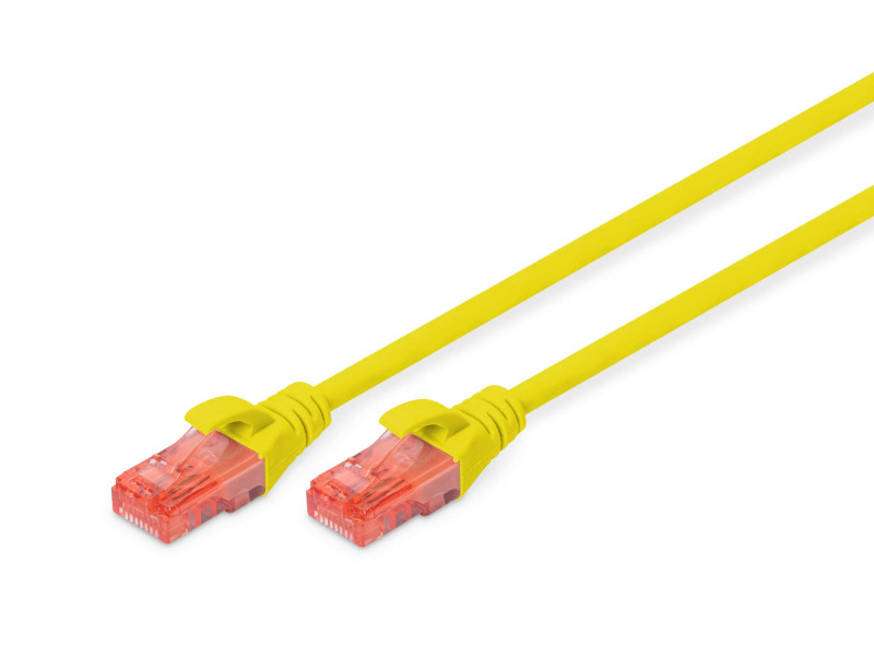 DIGITUS Câble patch, Cat. 6, U/UTP, 0,25 m, jaune