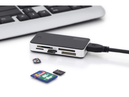 DIGITUS Lecteur de carte USB 3.0 'All-in-one', noir / argent