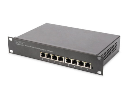 DIGITUS Switch 10' Gigabit Ethernet PoE, 8 ports