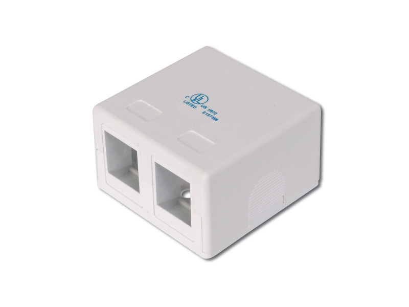 DIGITUS Boîtier vide pour 2 modules Keystone, blanc pur