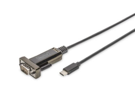 DIGITUS Adaptateur USB 2.0, USB-C - RS232, noir