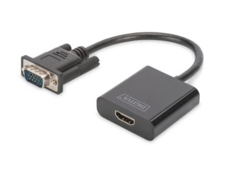 DIGITUS Convertisseur VGA - HDMI + Audio, noir