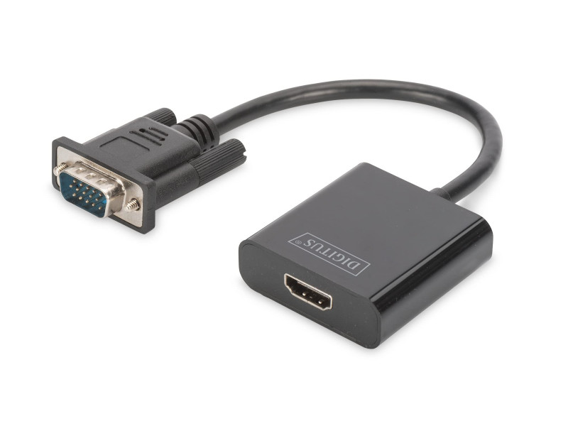 DIGITUS Convertisseur VGA - HDMI + Audio, noir