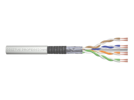DIGITUS Câble patch brut Cat. 6, SF/UTP, 100 m, gris