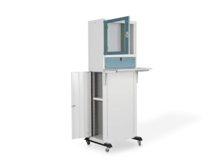 DIGITUS Station de travail mobile avec 3 unités, gris