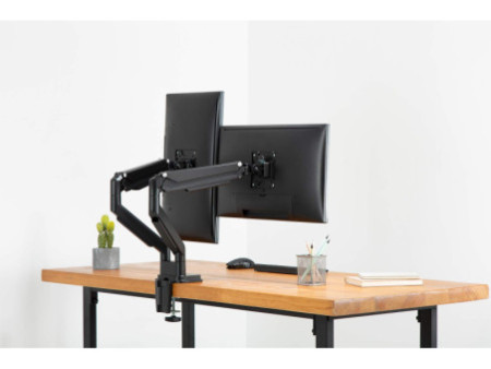 DIGITUS Support double écran universel, fixation par serrage