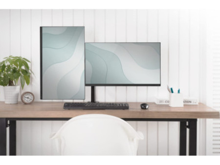 DIGITUS Support double écran universel, fixation par serrage