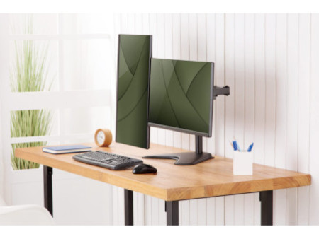 DIGITUS Support double écran universel, noir