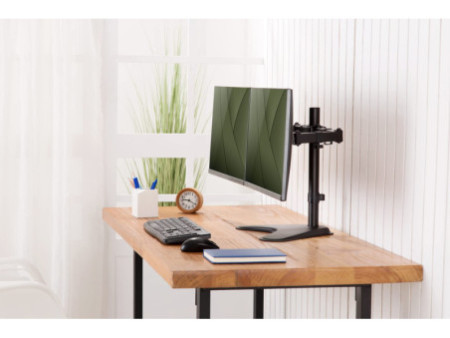 DIGITUS Support double écran universel, noir
