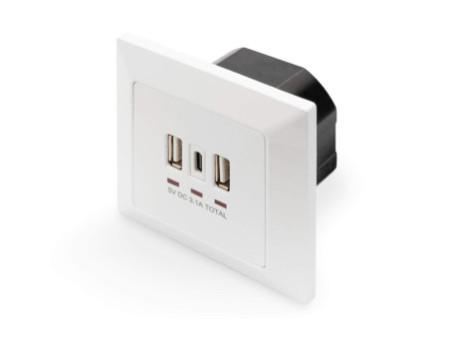 DIGITUS Prise avec ports USB-A & USB-C, encastrable