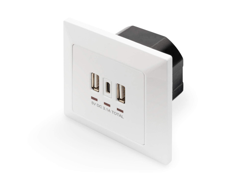 DIGITUS Prise avec ports USB-A & USB-C, encastrable