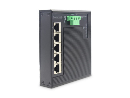 DIGITUS Commutateur industriel plat Gigabit, 5 ports, IP40