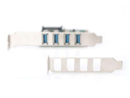 DIGITUS Carte réseau PCI Express USB 3.0, 4 ports, 5 Gbit/s.