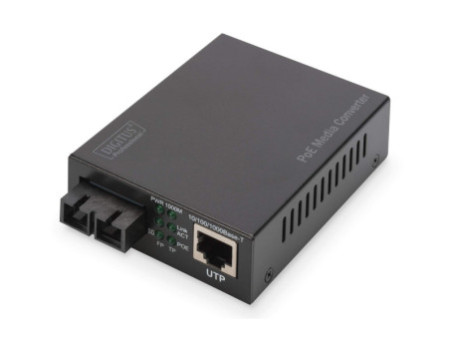 DIGITUS Convertisseur média Gigabit PoE, RJ45/SC, multimode