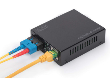 DIGITUS Convertisseur média Gigabit PoE, RJ45/SC, multimode