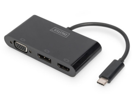 DIGITUS Adaptateur graphique triple USB-C 3en1 (HDMI/DP/VGA)