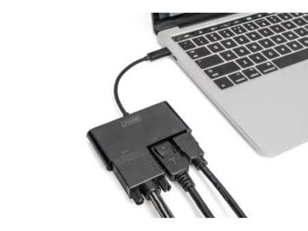 DIGITUS Adaptateur graphique triple USB-C 3en1 (HDMI/DP/VGA)