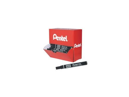 Pentel Marqueur permanent N60, boîte présentoir de 36, noir