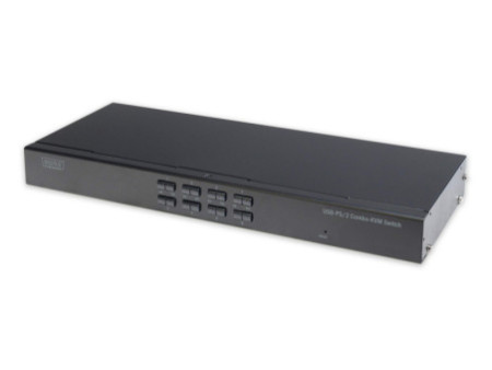 DIGITUS Commutateur USB-PS/2 Combo-KVM, 8 ports, noir