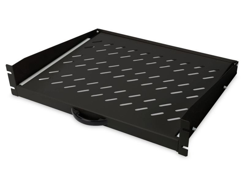 DIGITUS Etagère amovible pour montage fixe 19', 2U, noir